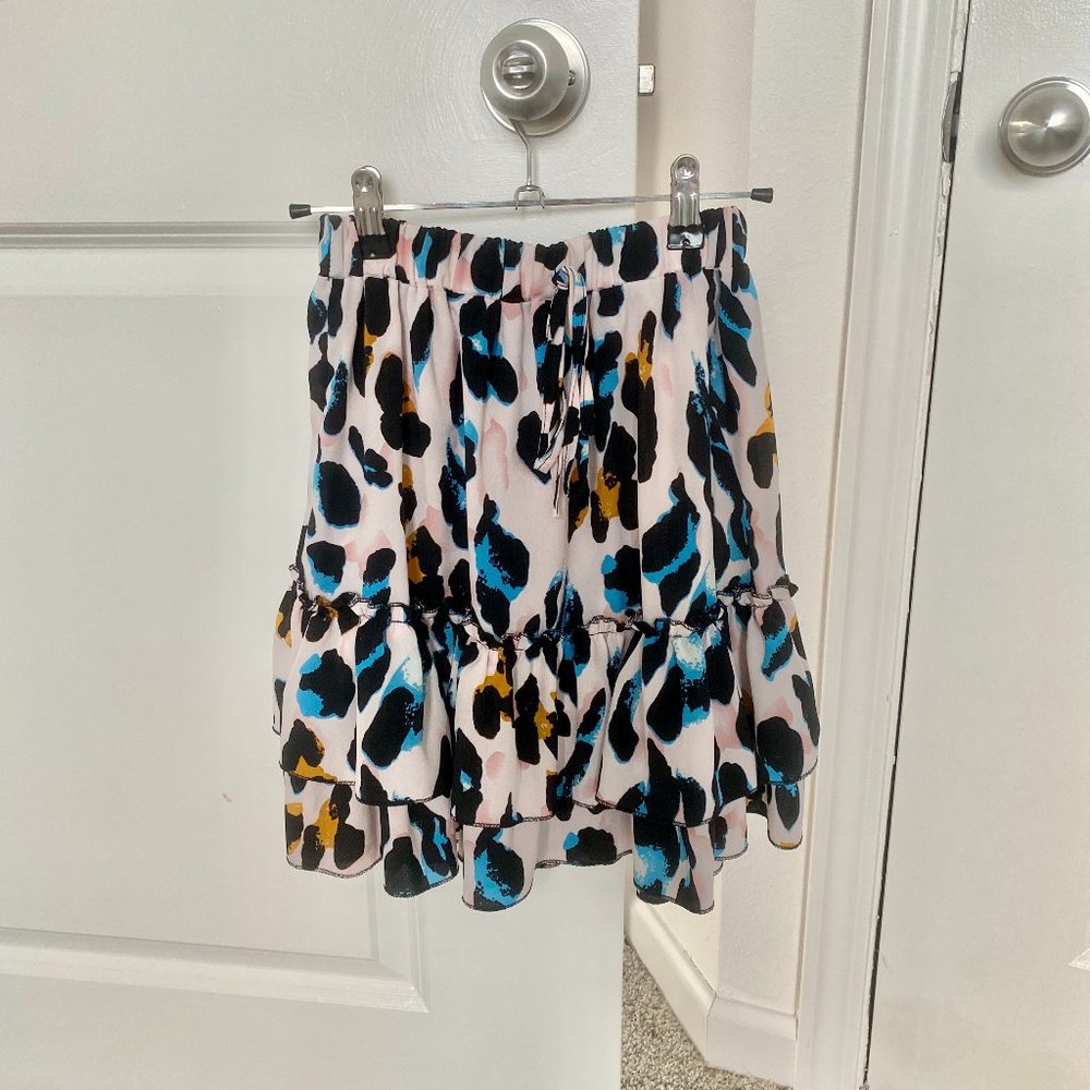 Cheetah Print Tiered Ruffle Skirt